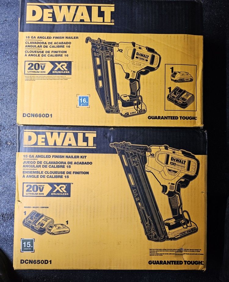 Dewalt 20-Volt Brushless Cordless 15ga And 16ga Finish Nailer Kits