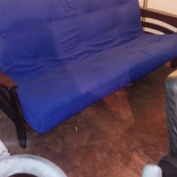 Futon With Blue Mattress 