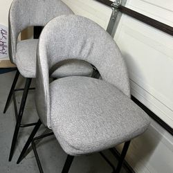 Set Of 2 Gray Bar Stools