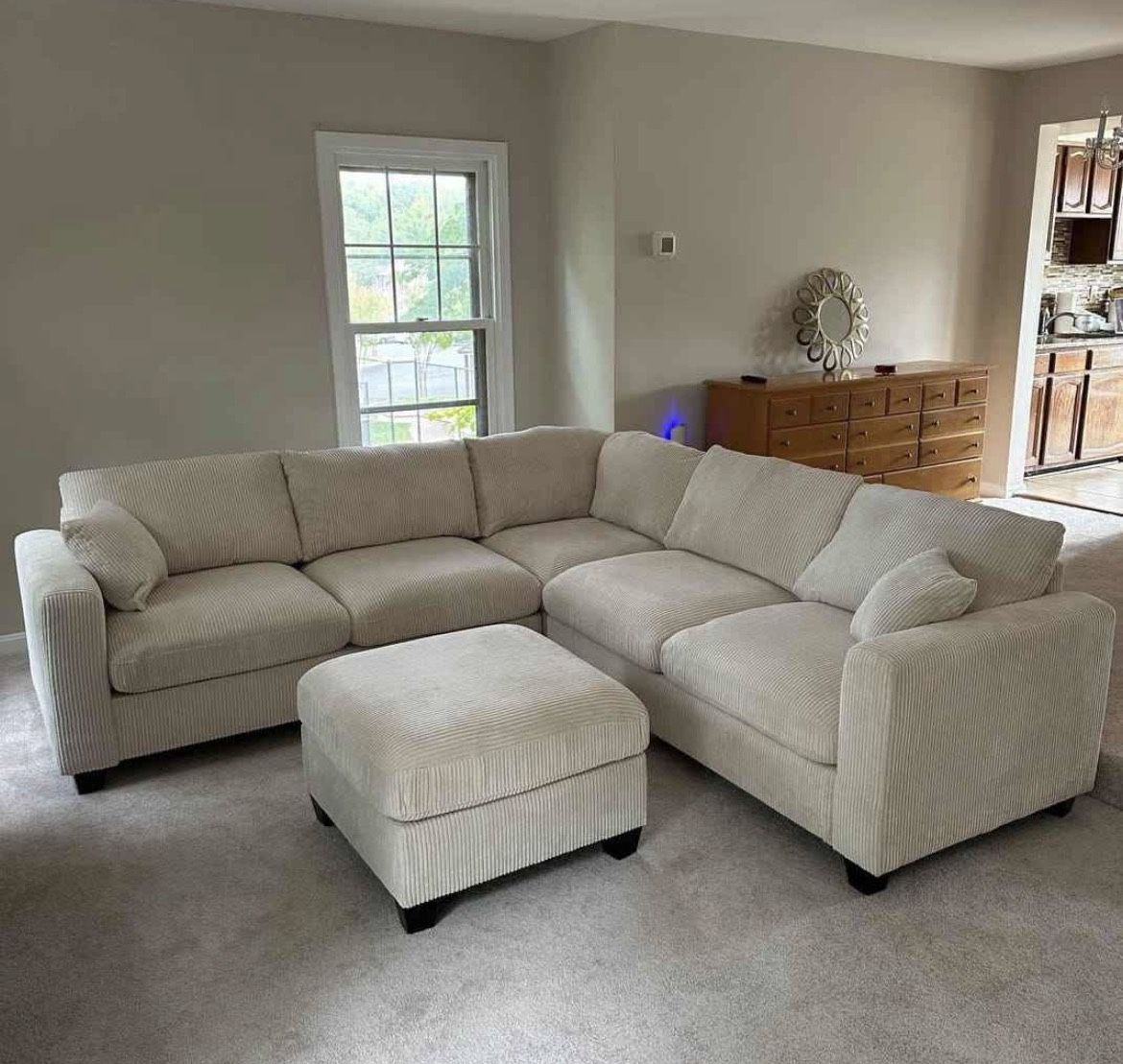 Beautiful beige sectional sofa