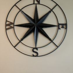 42” Compass Metal Wall Hanging 