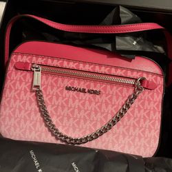 Michael Kors Dragon Fruit Ombré Leather Jet Crossbody 
