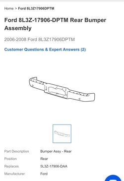 Ford F-150 New Rear Bumper