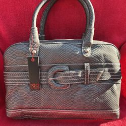 RED By Marc Ecko Handbag Gray Purse Front Bow Medium Fashion Designer