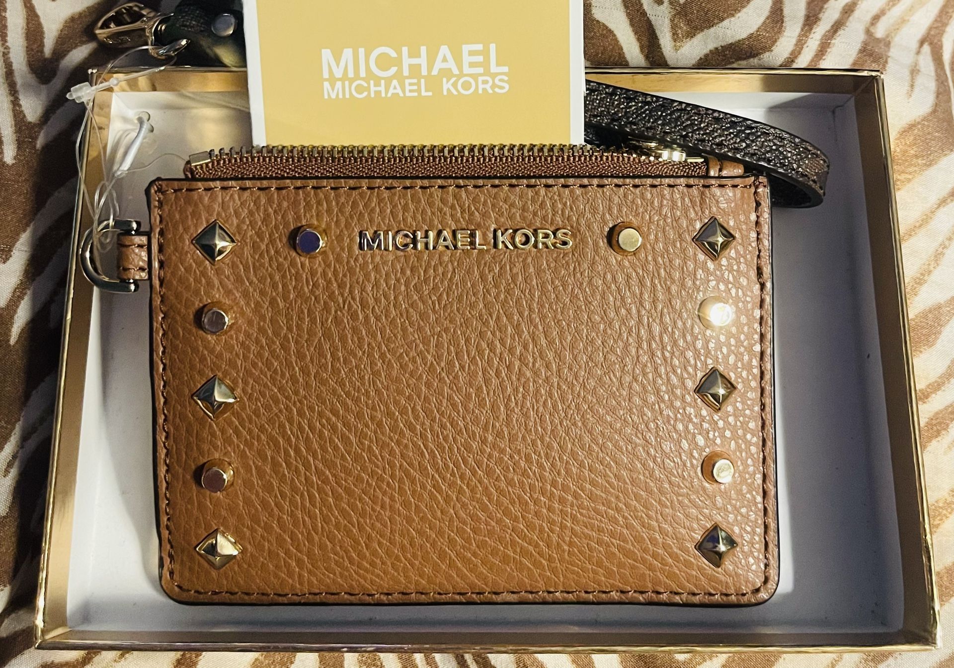 NEW Michael Kors Jet Zip Card Case Wallet