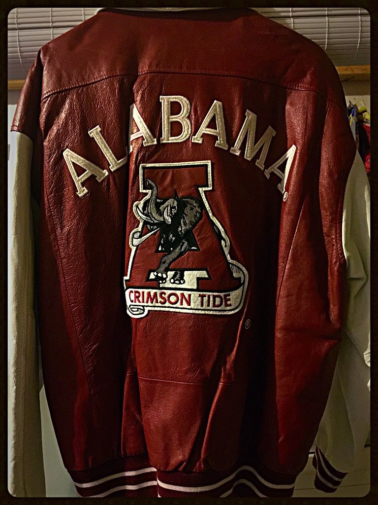 Alabama crimson top tide leather jacket