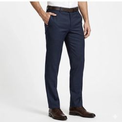 H&M Skinny Fit Gray Blue Flat Front Chino Pants Slacks Men's Size 38 R Stretch