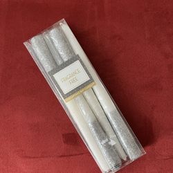Silver Glitter Candle Sticks