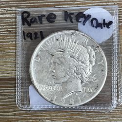 1921 Peace Dollar Silver High Relief Coin Rare Very Key Date Coin