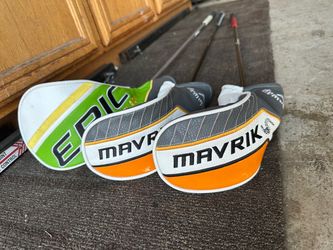 Left handed Callaway Epic Flash Driver and Maverick fairway/Hybrid woods
