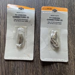LOT OF 2 SEALED NEW PACK OF 2 ARCHER 278-222 TV COAXIAL CONNECTORS CF-59