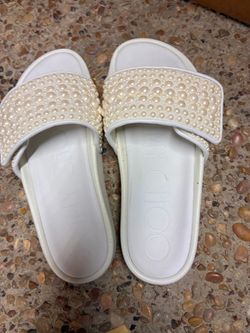 Jimmy Choo Pearl Embellished Slide Sandals