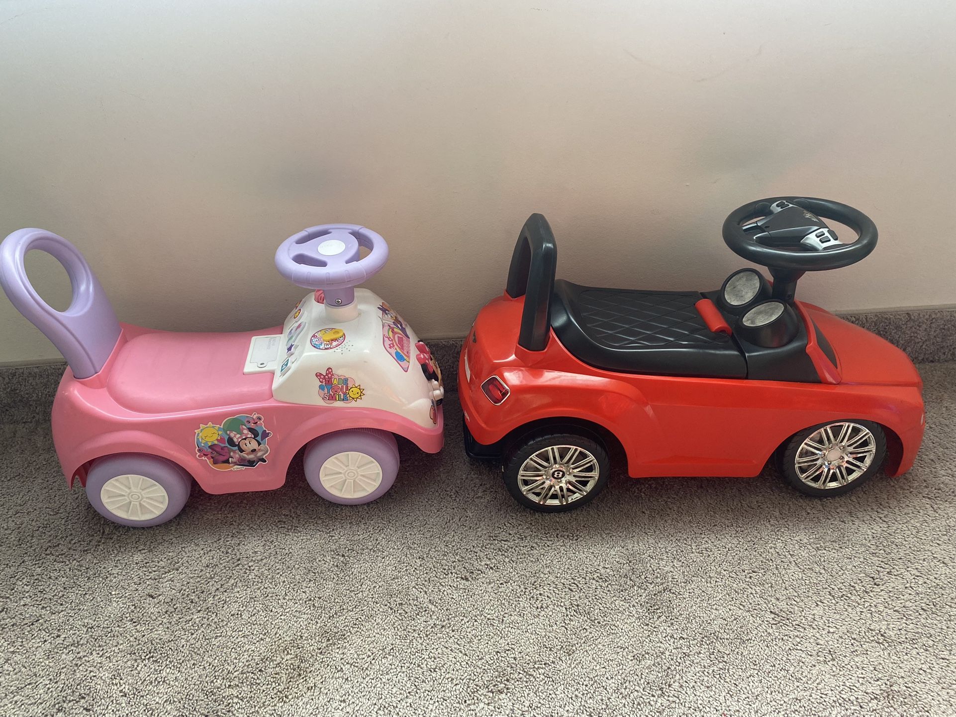 Minnie Mouse Pink Car & Red Car