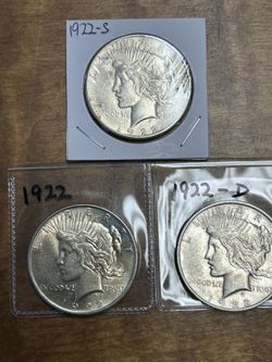 3 90% SILVER PEACE DOLLARS.    GROUP 6