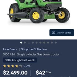 2023 John Deere S100 riding mower with only 19 hours!!