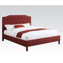 Red fabric platform bed special deal