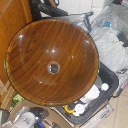 thick sink bowl wood grain
