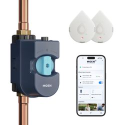 Moen Flo Smart Water Monitor & Shutoff with 2 Smart Leak Detectors, 1" Shutoff