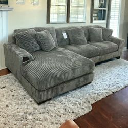 Lindyn Fog Gray Soft Cozy Luxury Sectional Couch With Chaise 
