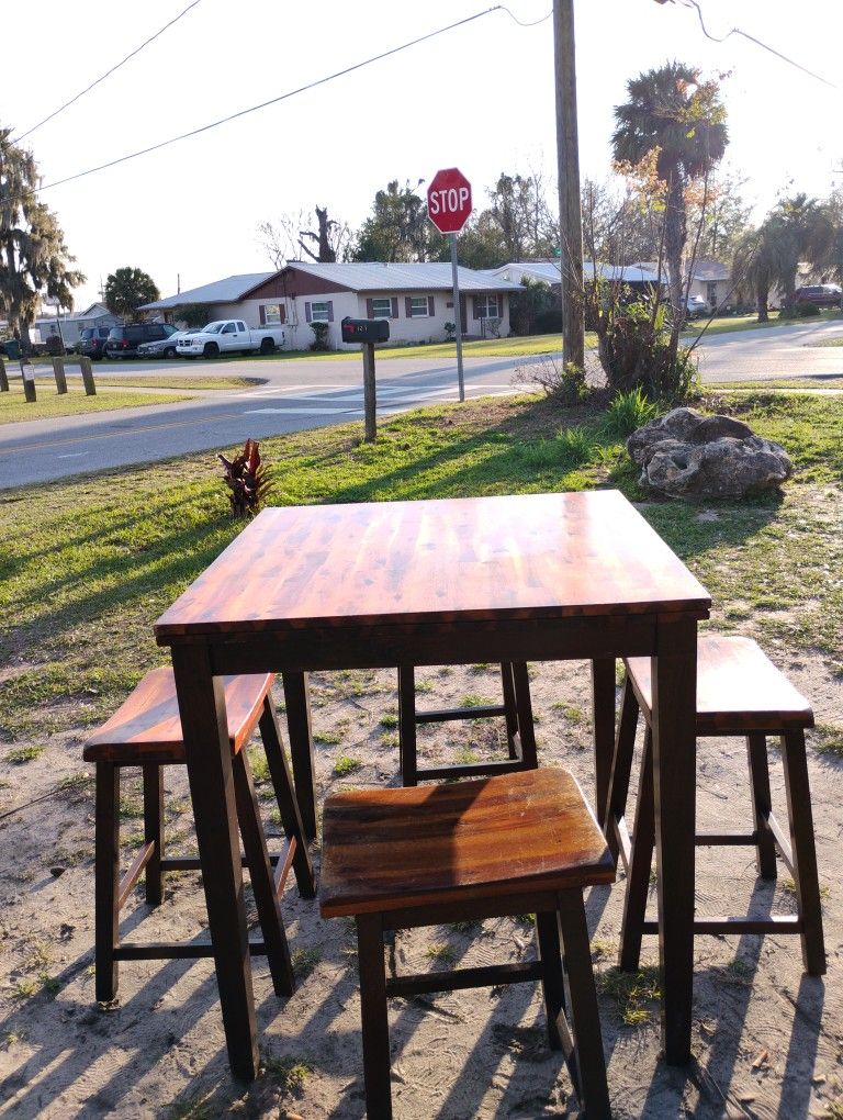 Brown Wood Kitchen Table And Chairs