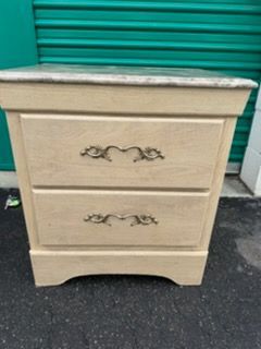 Two-Drawer Nightstand with Marble Top