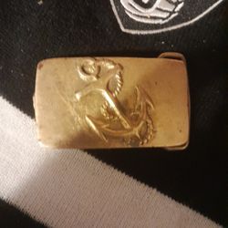 Vintage Navy Solid Brass Anchor Belt Buckle 