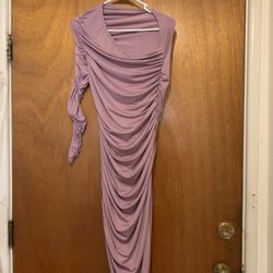 One Sleeve purple dress