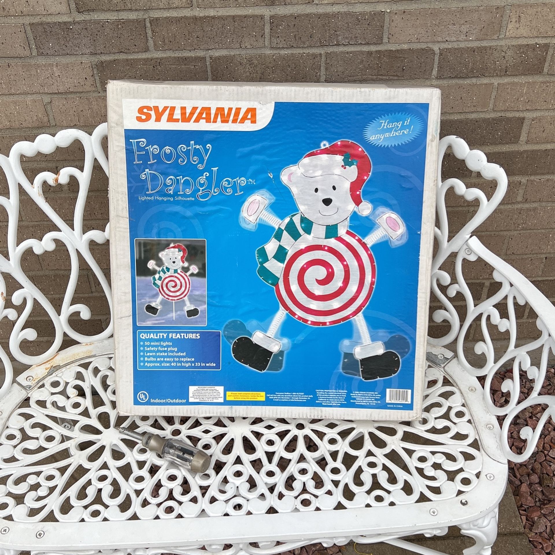 Christmas Peppermint Polar Bear Yard Decoration