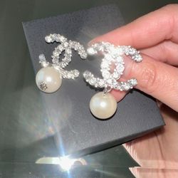 Earrings CC Silver Crystal 