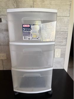 3 Drawer Rolling cart Sterilite