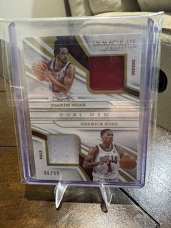 Panini Immaculate Game Worn Derrick Rose And Joakim Noah /99