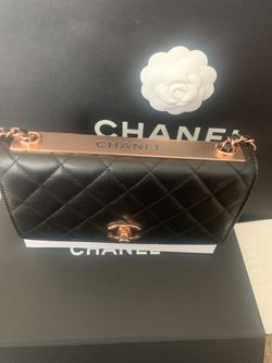 Chanel Trendy CC Wallet On Chain WOC - Black With Rose Gold