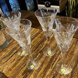 NEW Waterford Fine Crystal Flute Glasses (4)