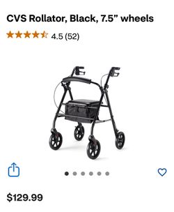 Rollator with seat and storage