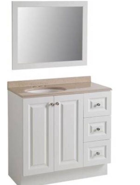 Glacier Bay Bannister 36 in. Vanity combo with mirror White