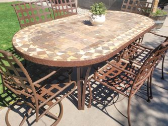 Beautiful 7pc OwLee Patio Dining Table Set