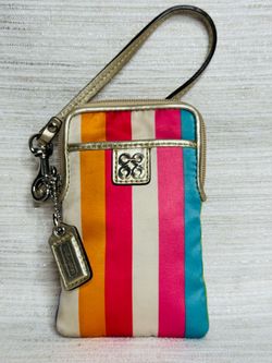 Coach Legacy Stripe Wristlet