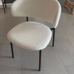 Modern Dinning Chair-Zoya Dining Chair White Boucle