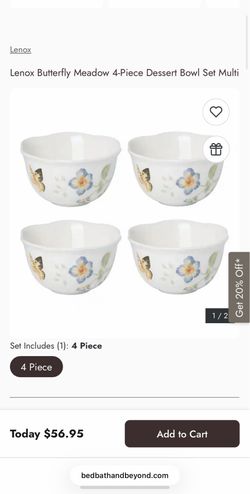 Lenox Butterfly Meadow Dessert / Fruit Bowls (Set of 8)
