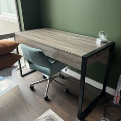 Wood Desk With Metal Legs