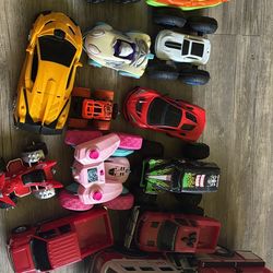 Toy cars and trucks
