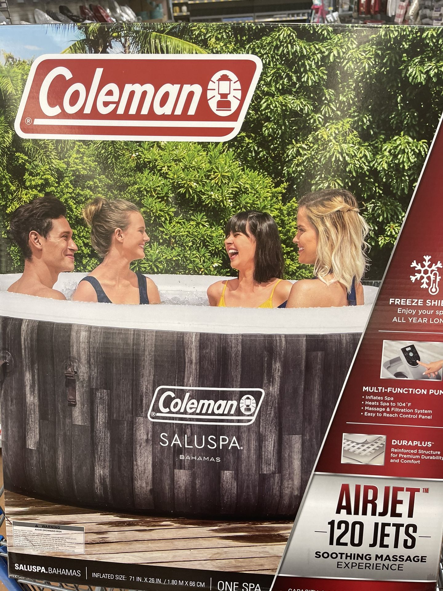 Coleman Saluspa 71" x 26" Bahamas AirJet Inflatable Hot Tub with Remote Control  