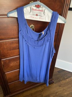 Elie Tahari for Nordstrom - blue tank top with crepe collar. Size L.