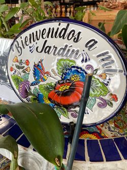 Talavera Ceramic Welcome Garden Sign Plaque
