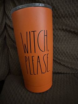 Rae Dunn "Witch Please" Orange Tumbler