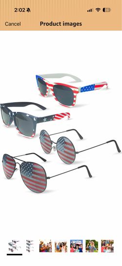 Brand new 4 Pairs】 4th of July Accessories Glasses 4 Pairs Multicolor American Flag Sunglasses Party Favors USA Glasses Fourth of July Accessories for