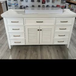 Single sink bathroom vanity 60 inch white