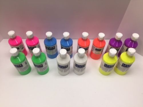 Tri-Art UVFX Black Light Poster Paint 14 Assortment Of Neon Colors ... Tri-Art UVFX Black Light Poster Paint 14 Assortment Of Neon Colors ...