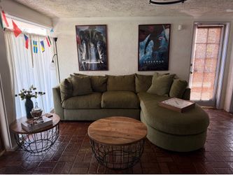 Vintage corduroy green Couch