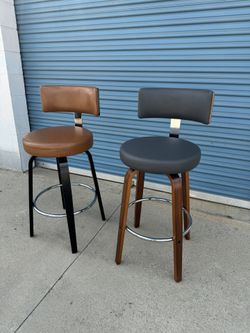 Swivel Bar Height Bar Stools Set of 2
